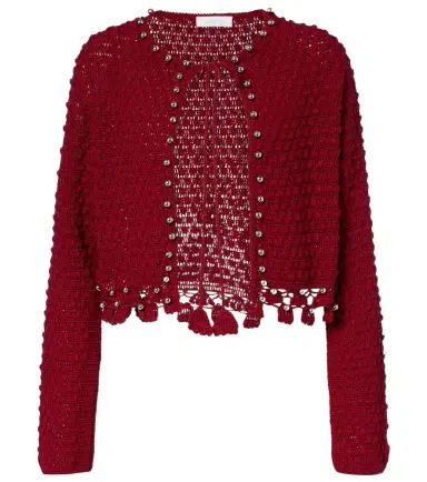 Rabanne Studded crochet cotton cardigan | Thumbnail 1
