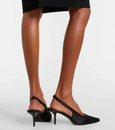 Max Mara Satin slingback pumps | Thumbnail 6