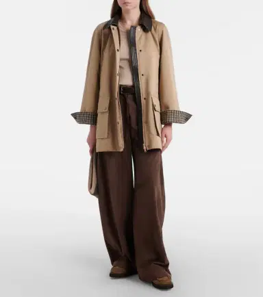 Brunello Cucinelli Leather-trimmed cotton and linen jacket | Thumbnail 3