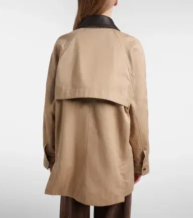 Brunello Cucinelli Leather-trimmed cotton and linen jacket | Thumbnail 4