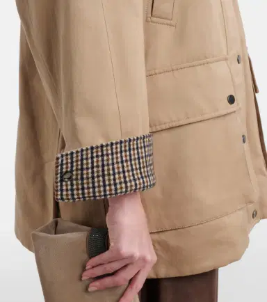 Brunello Cucinelli Leather-trimmed cotton and linen jacket | Thumbnail 5