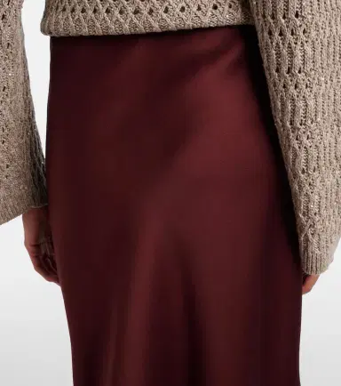 Brunello Cucinelli Satin maxi skirt | Thumbnail 2