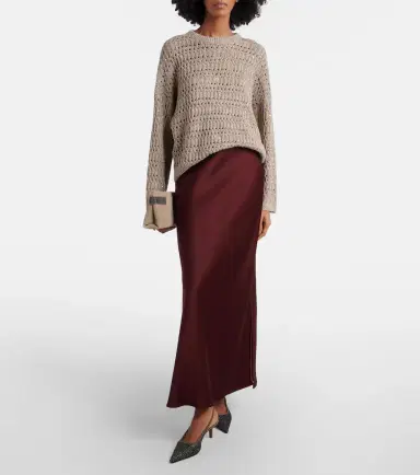 Brunello Cucinelli Satin maxi skirt | Thumbnail 3