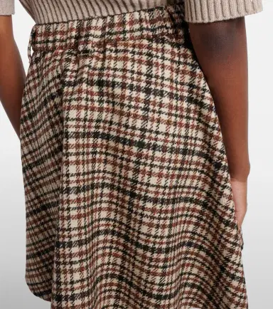 Brunello Cucinelli Houndstooth wool and alpaca-blend miniskirt | Thumbnail 5