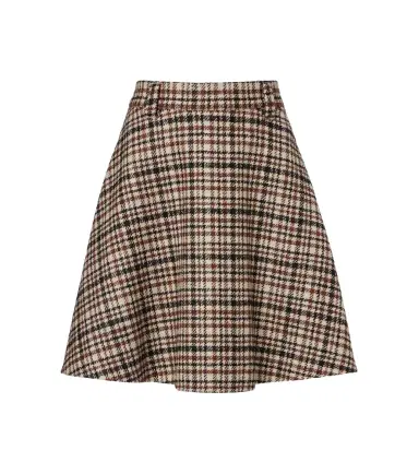 Brunello Cucinelli Houndstooth wool and alpaca-blend miniskirt | Thumbnail 1