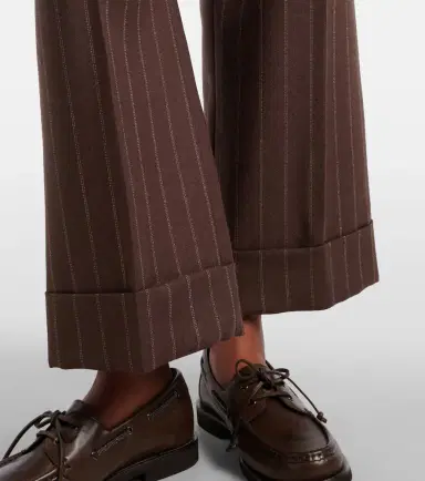 Brunello Cucinelli Chalk stripe wool cropped flared pants | Thumbnail 3