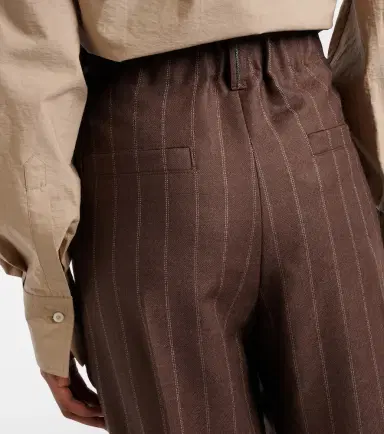 Brunello Cucinelli Chalk stripe wool cropped flared pants | Thumbnail 4