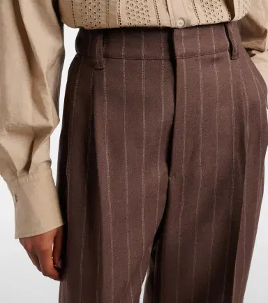 Brunello Cucinelli Chalk stripe wool cropped flared pants | Thumbnail 5