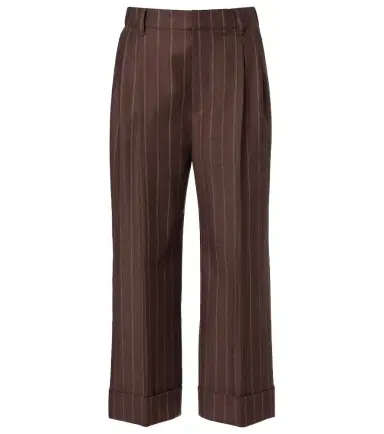 Brunello Cucinelli Chalk stripe wool cropped flared pants | Thumbnail 1
