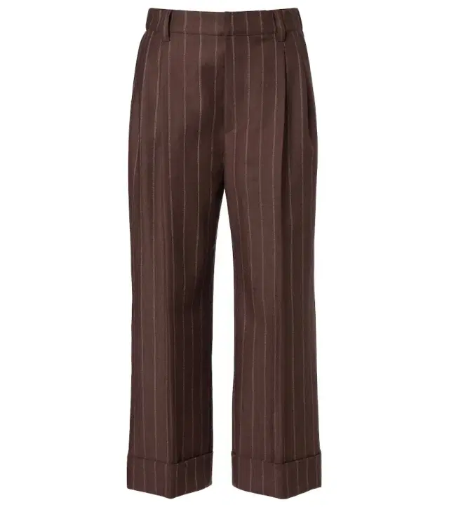 Brunello Cucinelli Chalk stripe wool cropped flared pants