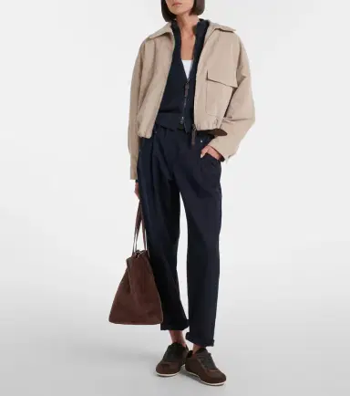 Brunello Cucinelli Monili cotton-blend straight pants | Thumbnail 5