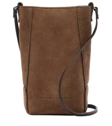 Brunello Cucinelli Duo Mini Monili suede phone pouch | Thumbnail 1 Brunello Cucinelli Duo Mini Monili suede phone pouch | Thumbnail 1