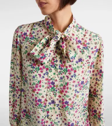 Gucci Floral tie-neck silk shirt | Thumbnail 3 Gucci Floral tie-neck silk shirt | Thumbnail 3