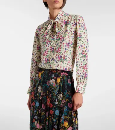 Gucci Floral tie-neck silk shirt | Thumbnail 5 Gucci Floral tie-neck silk shirt | Thumbnail 5