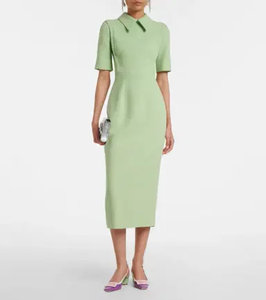 Emilia Wickstead Valletta wool crêpe midi dress | Thumbnail 2