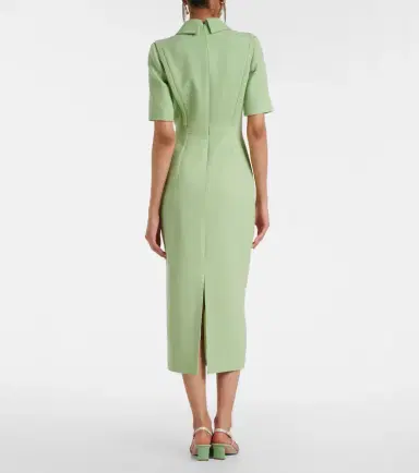 Emilia Wickstead Valletta wool crêpe midi dress | Thumbnail 4