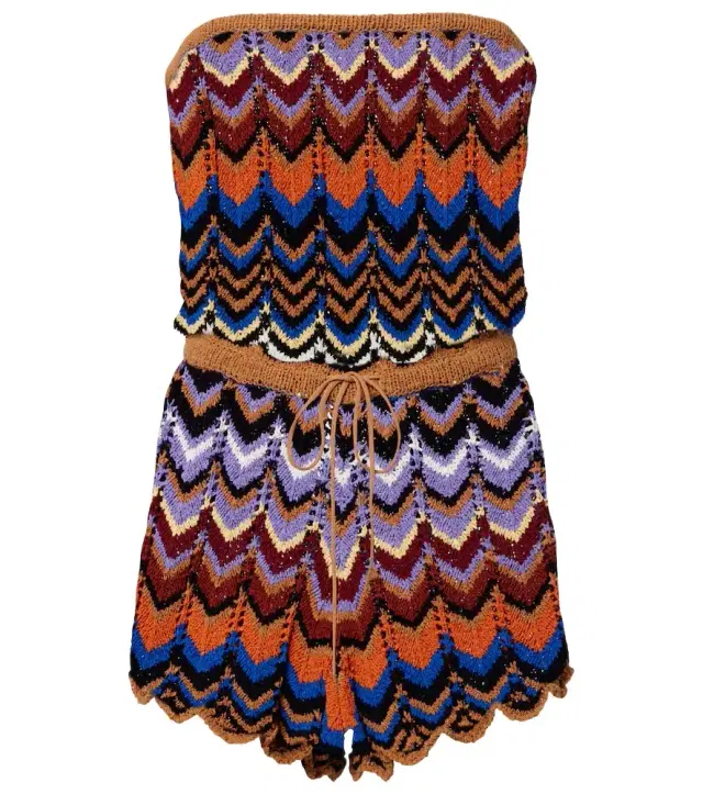 Azul crochet cotton-blend romper