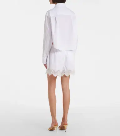 Simkhai Lace-trimmed cotton shorts | Thumbnail 2 Simkhai Lace-trimmed cotton shorts | Thumbnail 2