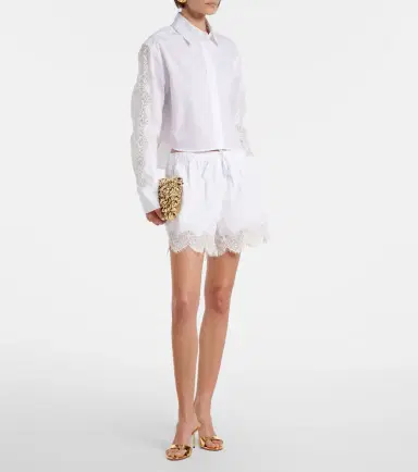 Simkhai Lace-trimmed cotton shorts | Thumbnail 5 Simkhai Lace-trimmed cotton shorts | Thumbnail 5