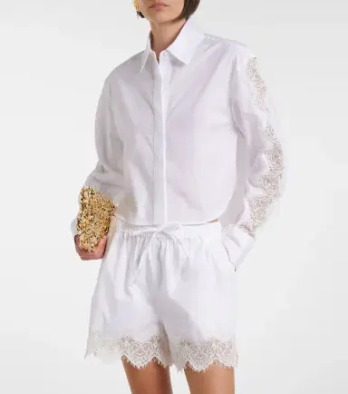 Simkhai Lace-trimmed cotton poplin shirt | Thumbnail 2 Simkhai Lace-trimmed cotton poplin shirt | Thumbnail 2