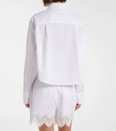 Simkhai Lace-trimmed cotton poplin shirt | Thumbnail 4 Simkhai Lace-trimmed cotton poplin shirt | Thumbnail 4