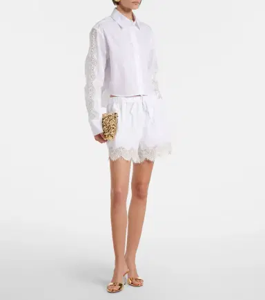 Simkhai Lace-trimmed cotton poplin shirt | Thumbnail 5 Simkhai Lace-trimmed cotton poplin shirt | Thumbnail 5