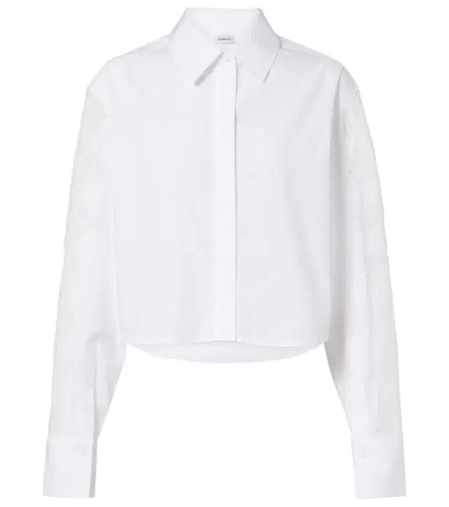 Simkhai Lace-trimmed cotton poplin shirt