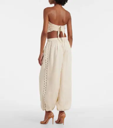 Simkhai Lace-trimmed linen-blend wide-leg pants | Thumbnail 5