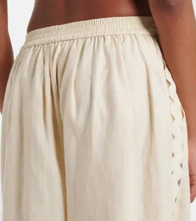 Simkhai Lace-trimmed linen-blend wide-leg pants | Thumbnail 6