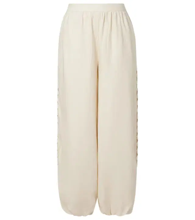 Simkhai Lace-trimmed linen-blend wide-leg pants