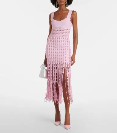 Simkhai Brionne fringed knitted midi dress | Thumbnail 5