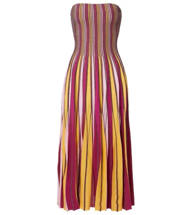 Soleil striped midi dress