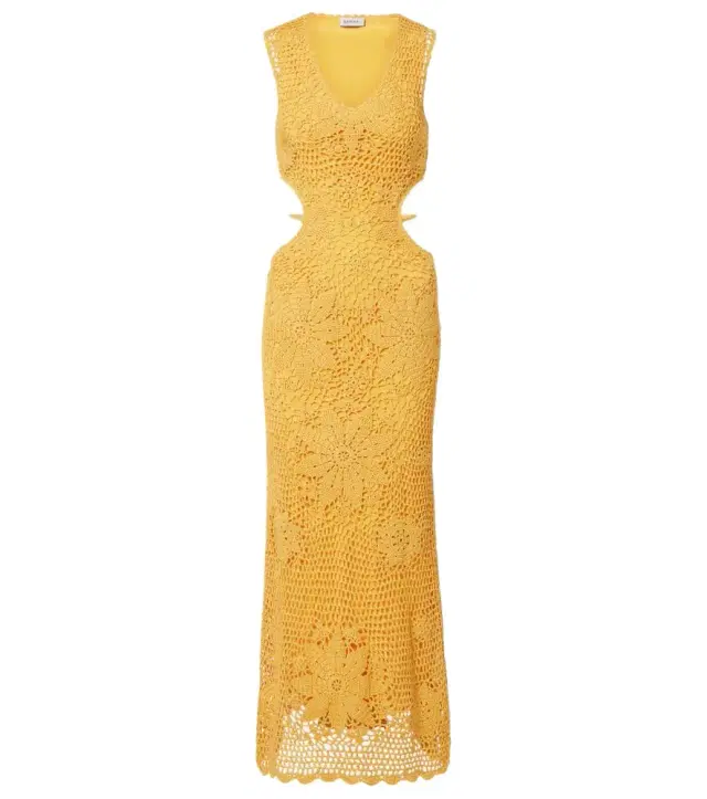Simkhai Lyla crochet floral cotton maxi dress