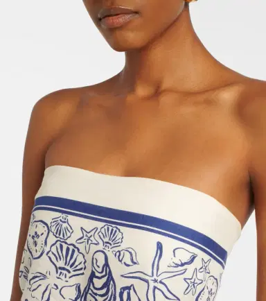Simkhai Printed linen-blend bandeau top | Thumbnail 5