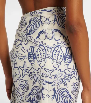 Simkhai Fringed printed linen-blend beach cover-up | Thumbnail 3