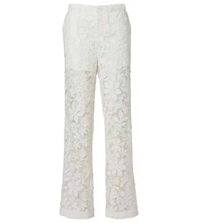 Floral lace straight pants