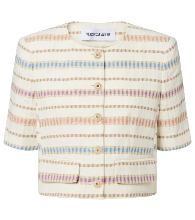 Orville striped cropped cotton-blend jacket