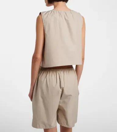 Miu Miu Leather-trimmed cotton-blend crop top | Thumbnail 5