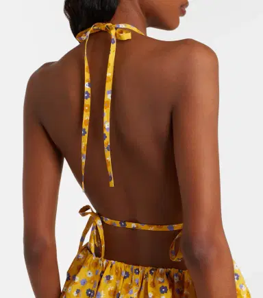 Miu Miu Floral open-back cotton poplin minidress | Thumbnail 2