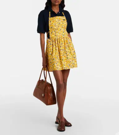 Miu Miu Floral open-back cotton poplin minidress | Thumbnail 3
