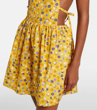 Miu Miu Floral open-back cotton poplin minidress | Thumbnail 4