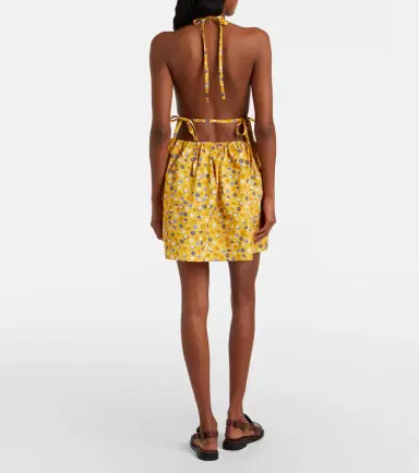 Miu Miu Floral open-back cotton poplin minidress | Thumbnail 6
