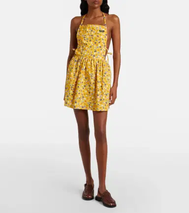 Miu Miu Floral open-back cotton poplin minidress | Thumbnail 7