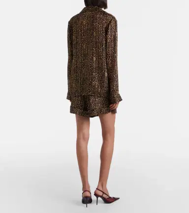 Saint Laurent Leopard-print silk shorts | Thumbnail 2 Saint Laurent Leopard-print silk shorts | Thumbnail 2