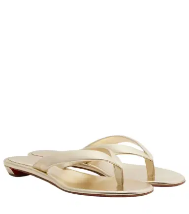 Christian Louboutin Miss Z metallic leather thong sandals | Thumbnail 1 Christian Louboutin Miss Z metallic leather thong sandals | Thumbnail 1