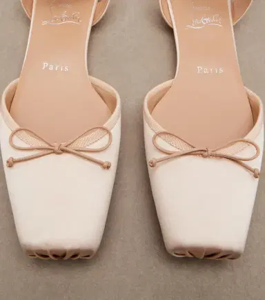 Christian Louboutin Cassia Lace Up crêpe satin flats | Thumbnail 3