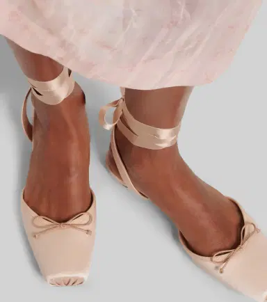 Christian Louboutin Cassia Lace Up crêpe satin flats | Thumbnail 5