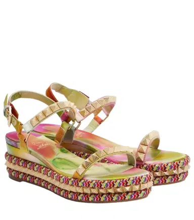 Christian Louboutin Pyraclou floral studded espadrille wedges | Thumbnail 1 Christian Louboutin Pyraclou floral studded espadrille wedges | Thumbnail 1