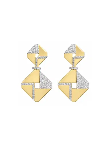 Wish Fine Jewelry 4.46ct Diamond 14K Gold Statement Earrings | Thumbnail 1 Wish Fine Jewelry 4.46ct Diamond 14K Gold Statement Earrings | Thumbnail 1