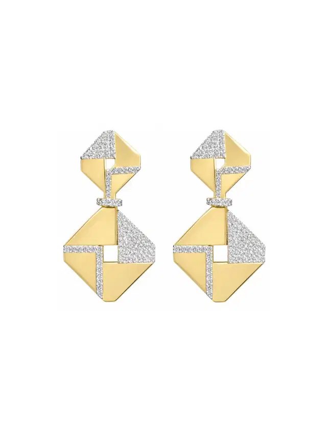Wish Fine Jewelry 4.46ct Diamond 14K Gold Statement Earrings